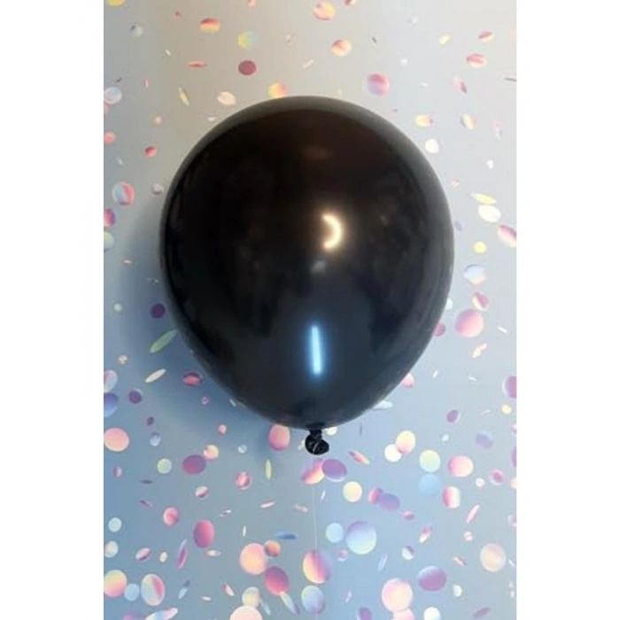 12 İnç Boyutunda Siyah Parti Balon Seti, 10 Adet