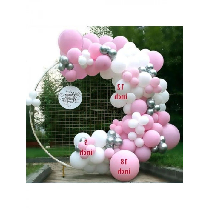 12 İnç Rose Gold Beyaz Konfetili Balon Seti (10 Adet)