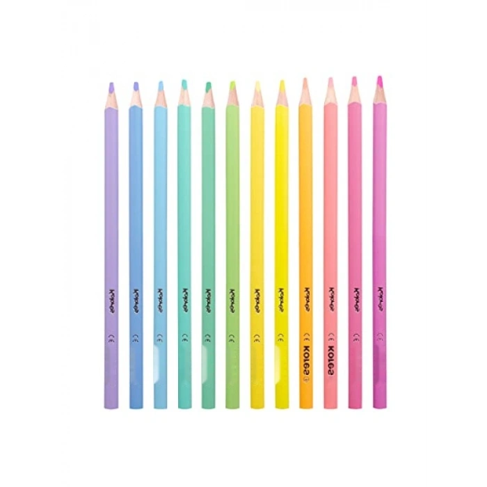 12li Ahşap Pastel Boya Kalemi Seti