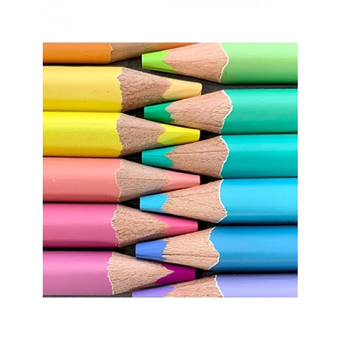 12li Ahşap Pastel Boya Kalemi Seti