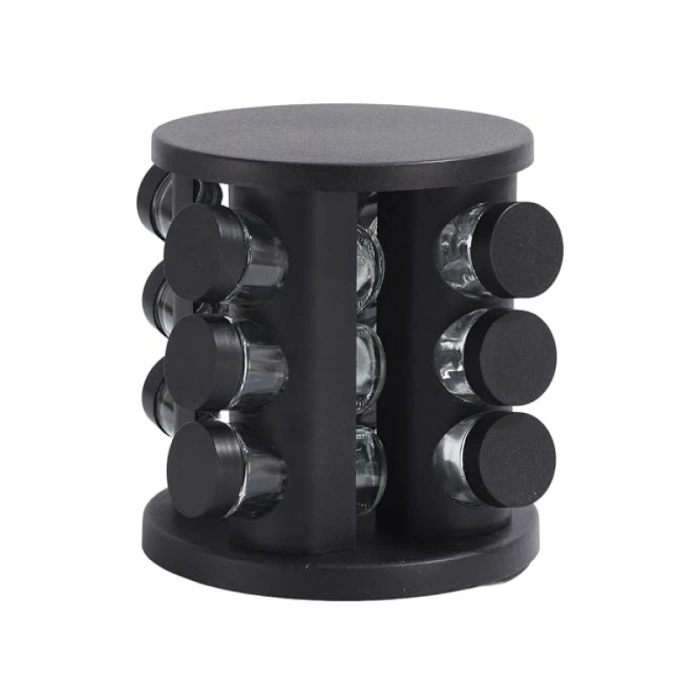 12li Cam Baharatlık Seti - Döner Stand ile