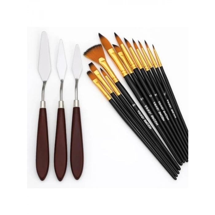 12li Fırça Seti ve 5li Metal Spatula Seti