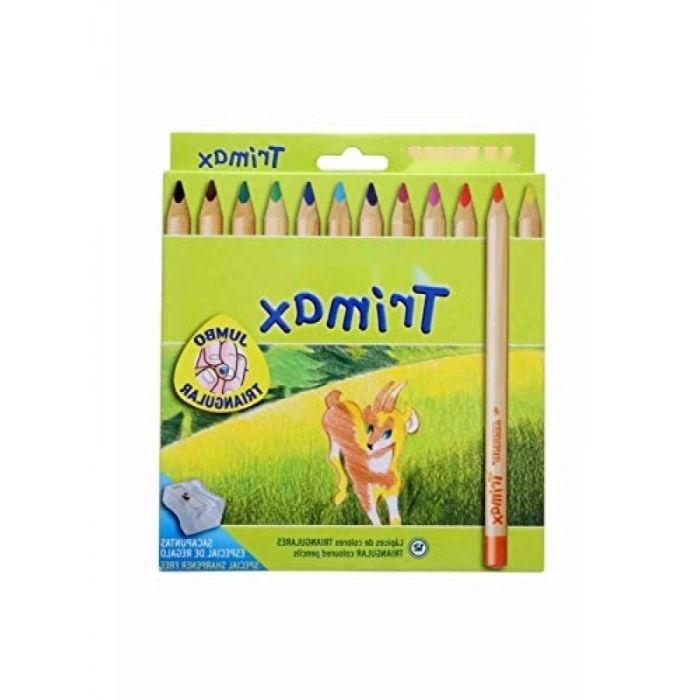 12li Jumbo Kuruboya Seti - Üçgen Form ve Canlı Renkler