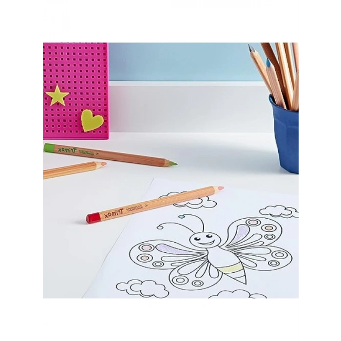 12li Jumbo Kuruboya Seti - Üçgen Form ve Canlı Renkler