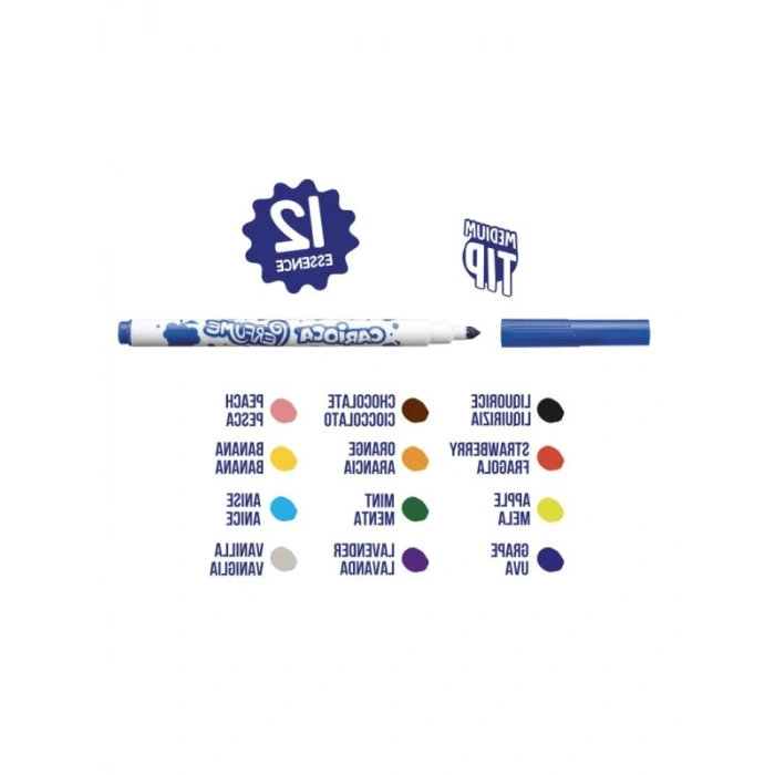 12li Kokulu Keçeli Boya Kalemi Seti - Renkli ve Eğlenceli