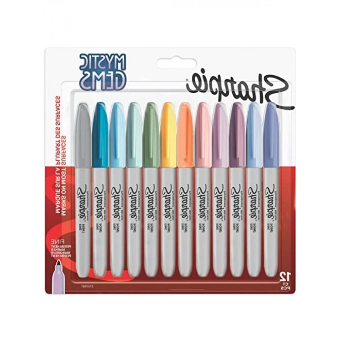 12li Paket Mystic Gems Renkli Sharpie Markör, Kalıcı
