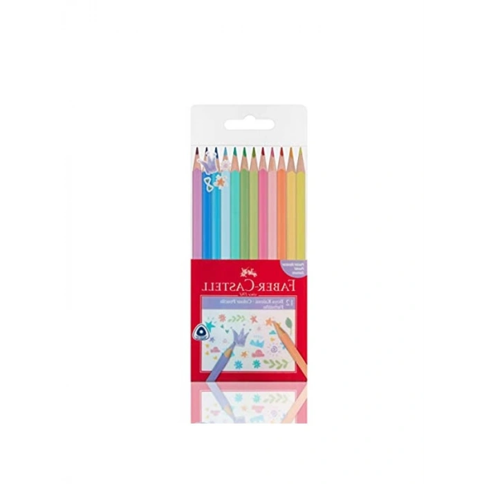 12li Pastel Renk Üçgen Boya Kalemi Seti