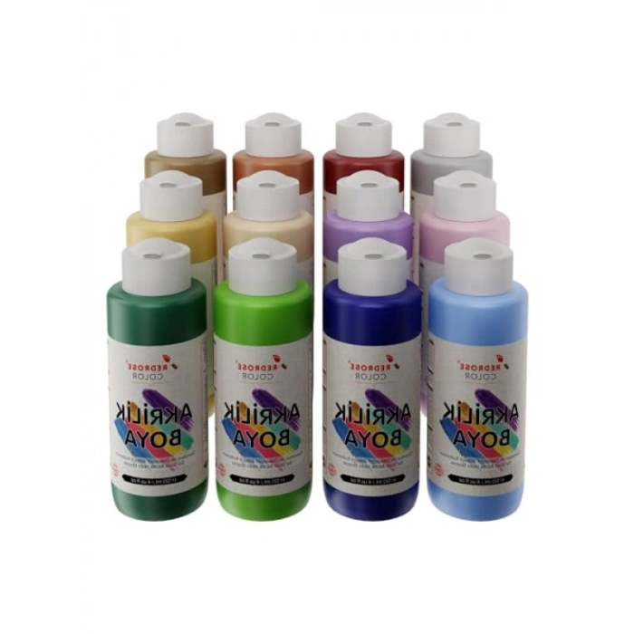 12li Pastel Renkler Akrilik Boya Seti, 120ml