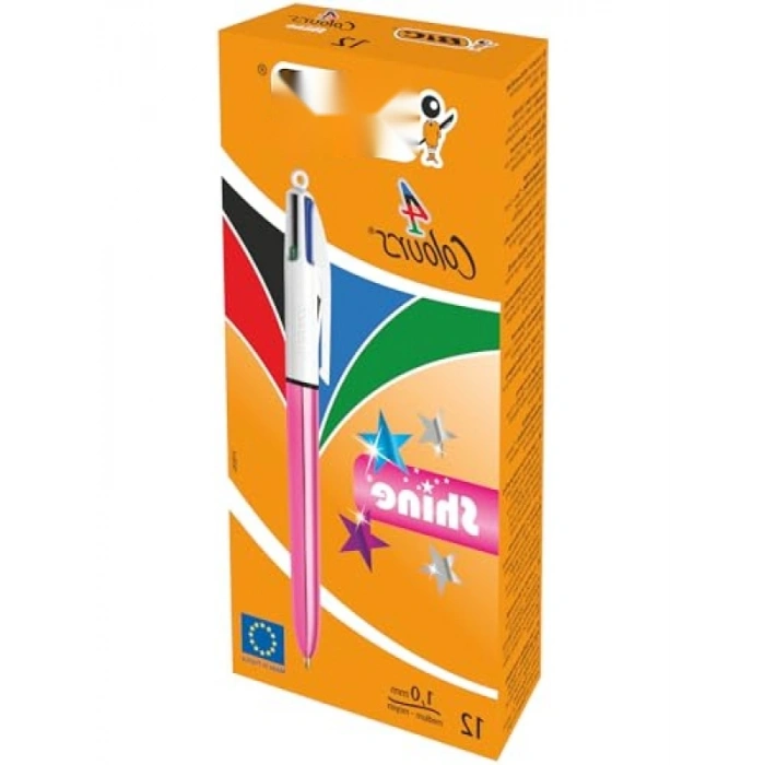 12li Pembe Gövde Tükenmez Kalem Seti, 4 Renk Seçeneği