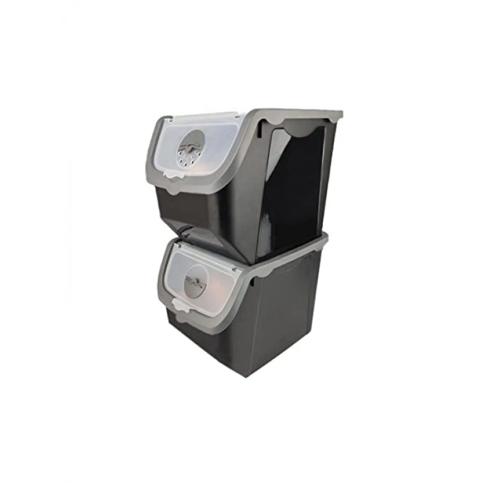 12 Litre Kapasiteli Soğan Patates Saklama Kabı - Gri