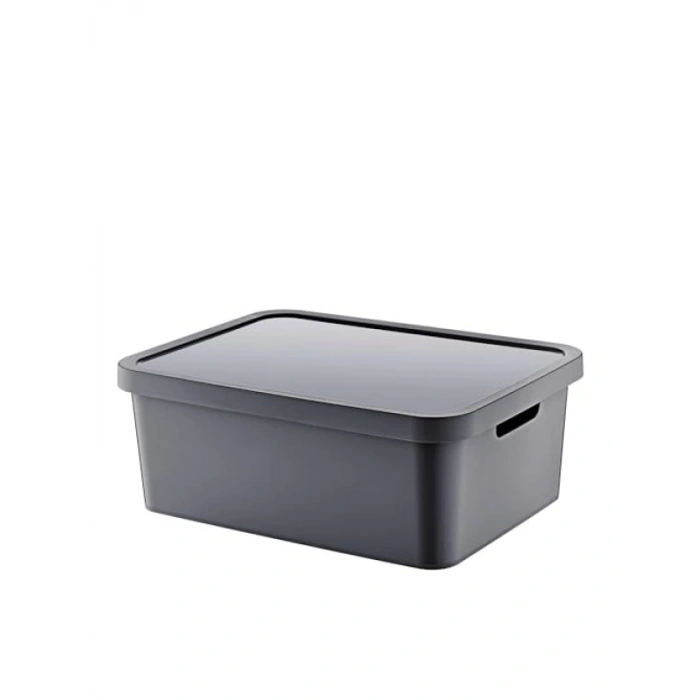12 LT Kapasiteli Çok Amaçlı Kapaklı Depolama Kutusu - Antrasit