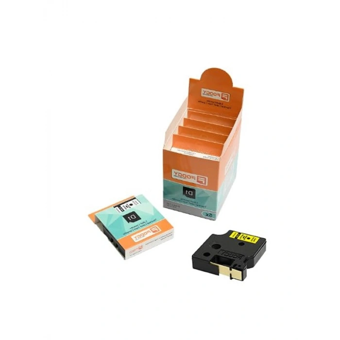 12 mm x 7 mt Plastik Sarı Etiket ile 5li Eko Paket