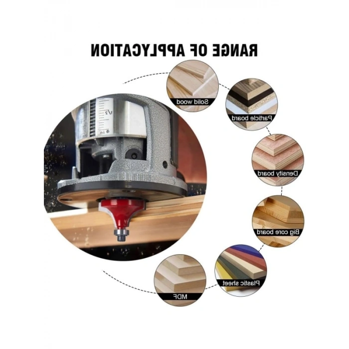 12 Parça Ahşap Freze Uç Seti - 6mm Shank Karbür Kesici