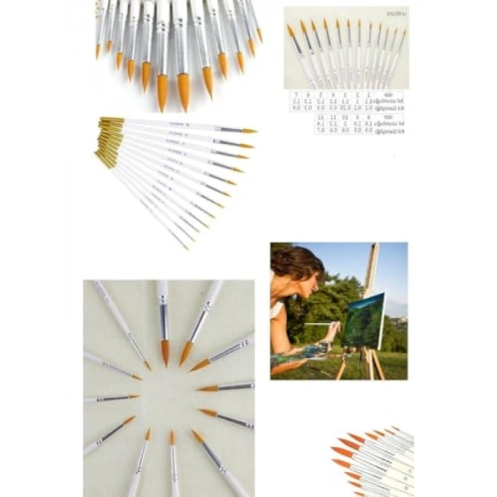 12 Parça Sanat Fırçası Seti
