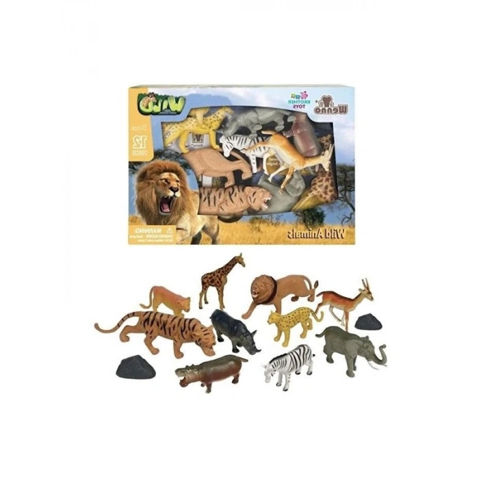 12 Parça Vahşi Hayvan Figür Seti, Eğitici Oyun Araçları