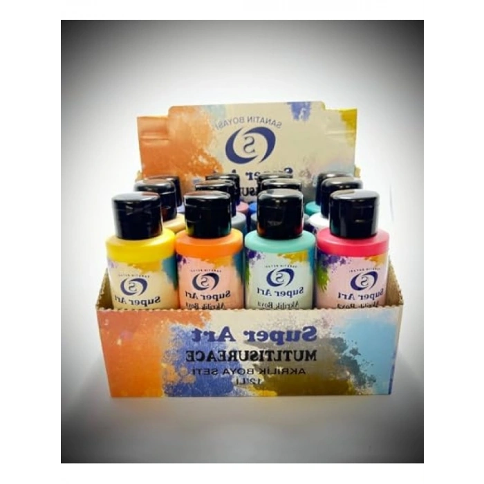 12 Renkli Akrilik Boya Seti - 100 mL