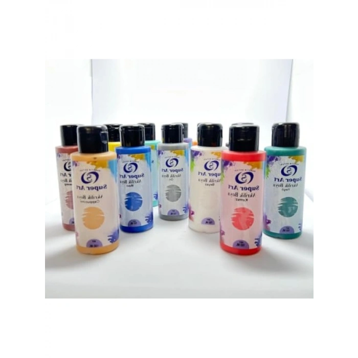 12 Renkli Akrilik Boya Seti - 100 mL
