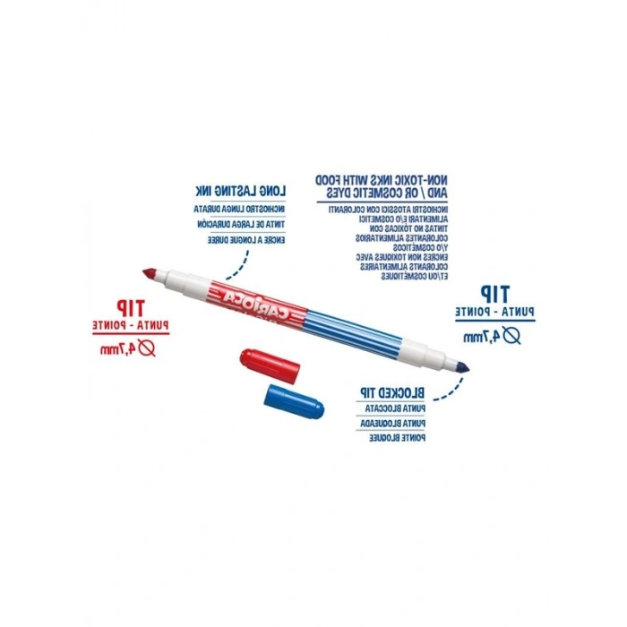 12 Renkli Bicolor Süper Yıkanabilir Çift Uçlu Keçeli Kalem