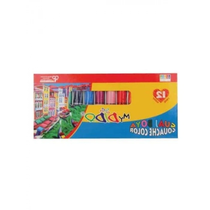 12 Renkli Guaj Boya Seti - Yüksek Kaliteli, Canlı Renkler