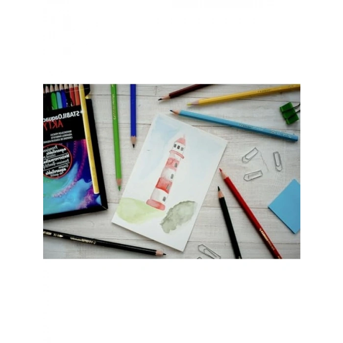 12 Renkli Kuru Boya Kalemi Seti