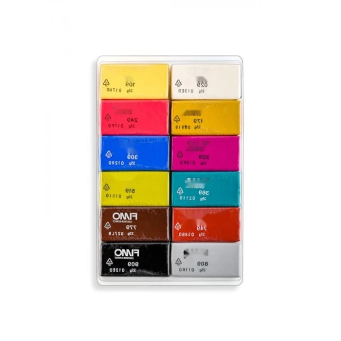 12 Renkli Modelleme Kili Seti - 25gr Bloklar