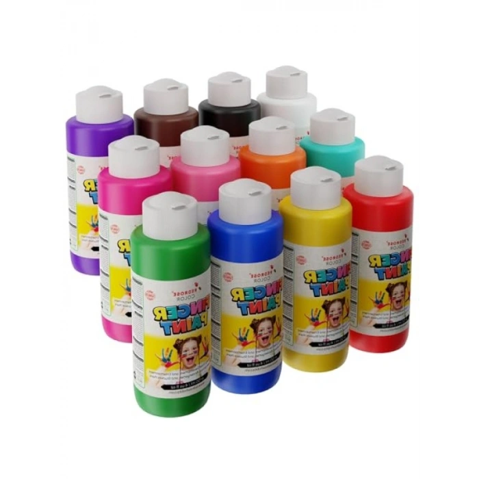 12 Renkli Parmak Boyası Seti - 12x120ml
