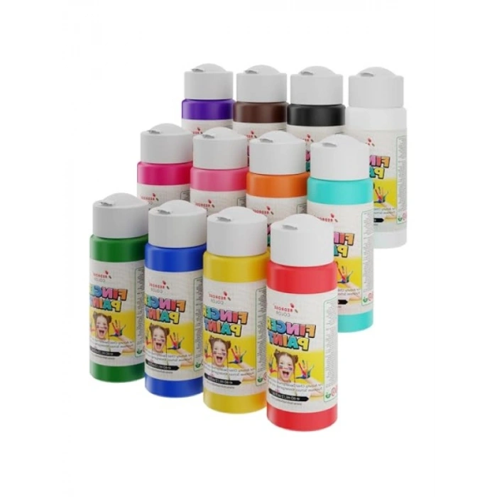 12 Renkli Parmak Boyası Seti 12x60ml