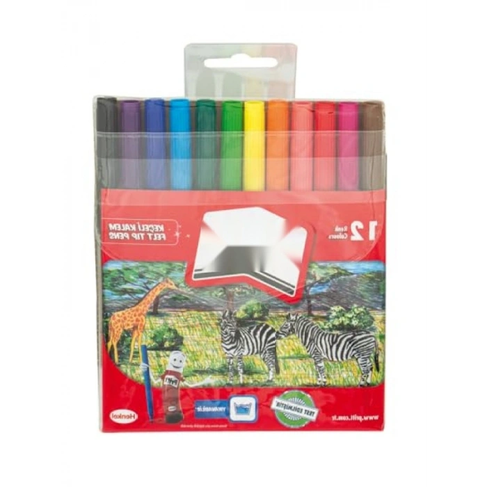 12 Renkli Silinebilir Keçeli Kalem Seti