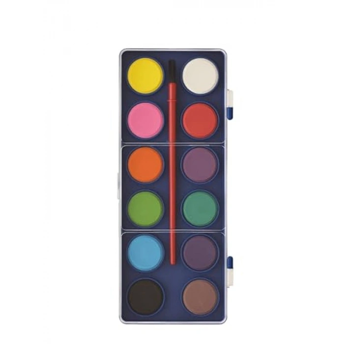 12 Renkli Sulu Boya Seti - Çocuklar İçin Güvenli