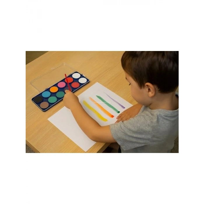 12 Renkli Sulu Boya Seti - Çocuklar İçin Güvenli