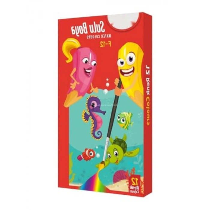 12 Renkli Sulu Boya Seti - Güvenli ve Kolay Kullanım