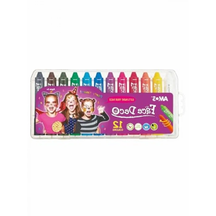 12 Renkli Yüz Boyası Seti