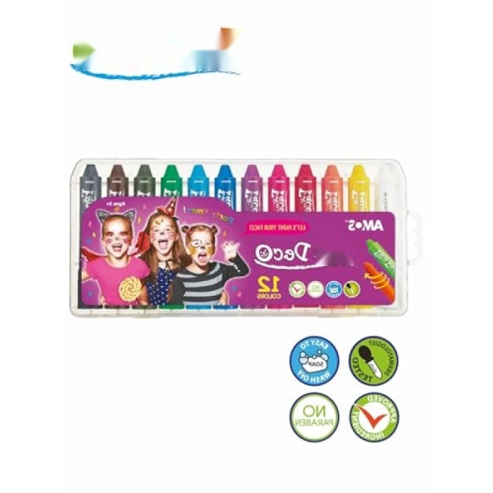 12 Renkli Yüz Boyası Seti