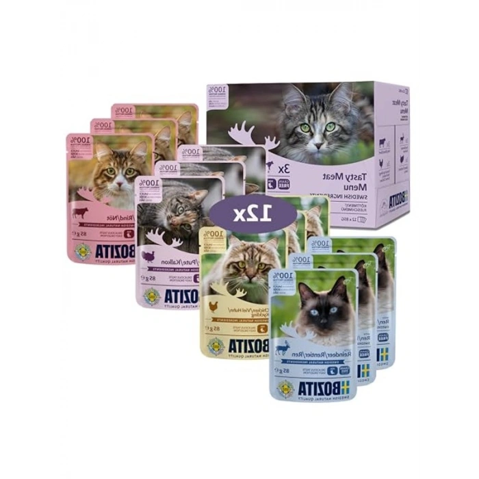 12 x 85 g Pouch Torbasında Et Soslu Kedi Islak Mama
