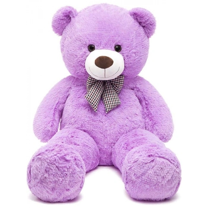 120 cm Papyonlu Peluş Ayı - Mor Renk, Sevgiliye Özel Hediye