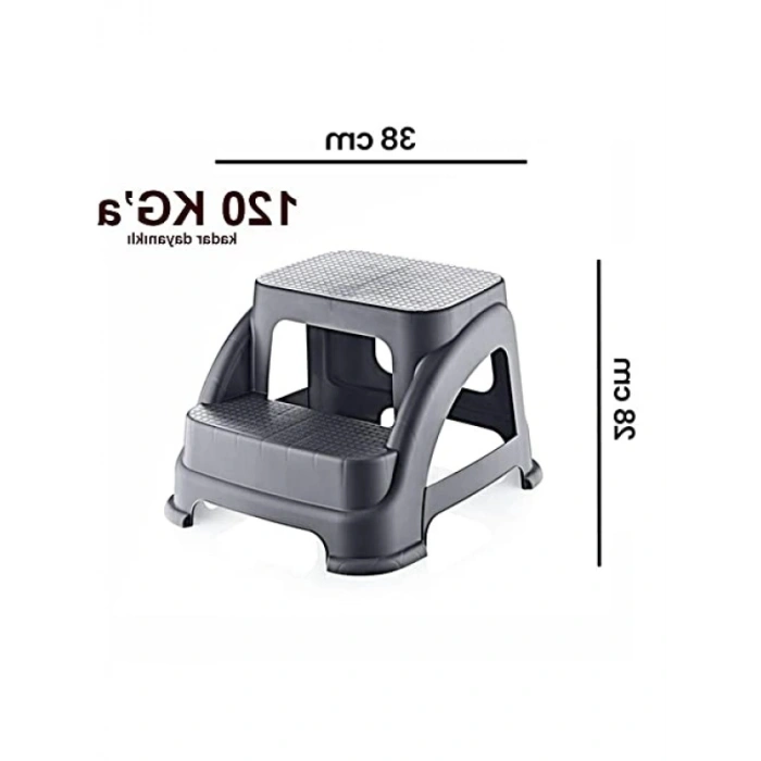 120 KG Taşıma Kapasiteli İki Basamaklı Kaymaz Tabure