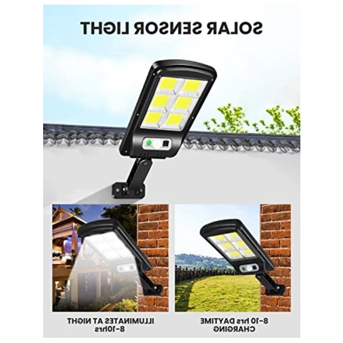 120 LED Hareket Sensörlü Solar Sokak Lambası, IP65