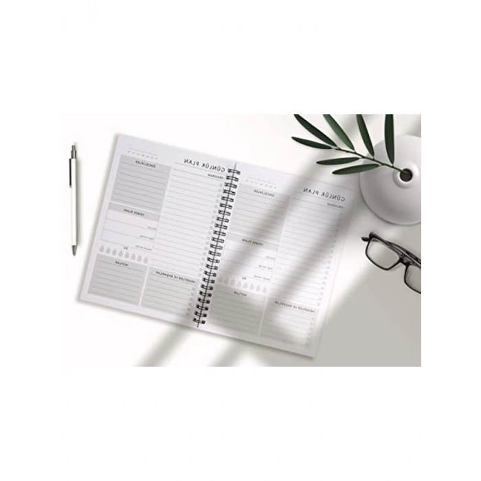 120 Sayfalık Tarihsiz Spiralli Planlayıcı, A5 Boyutunda