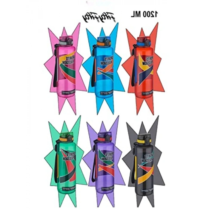 1200 ml Kapasiteli Kaydırmaz Tutma Özellikli Su Matarası