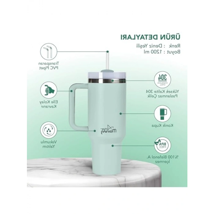 1200 ml Kapasiteli Termos Mug - Sızdırmaz Tasarım