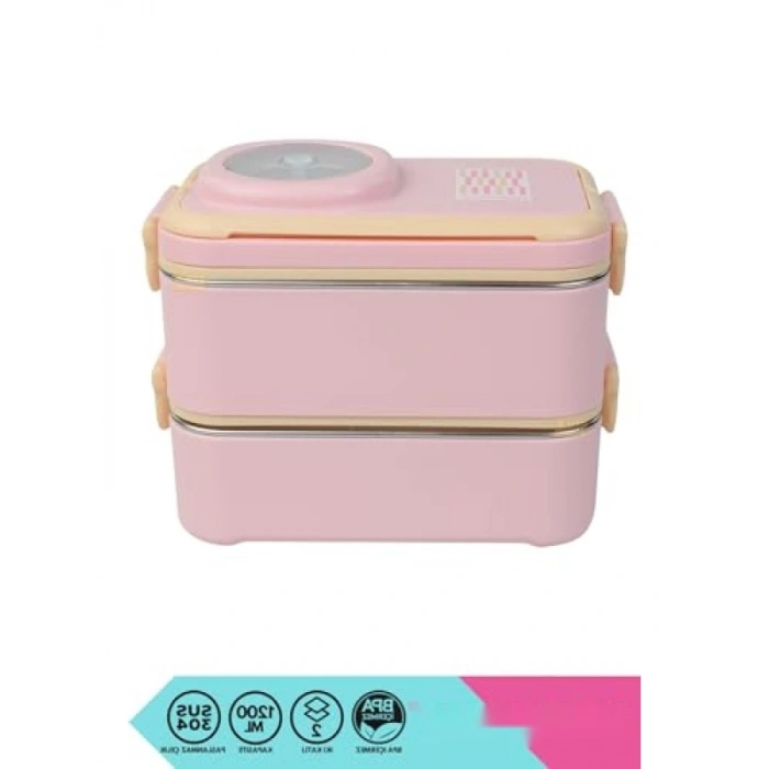 1200ml İki Katlı 4 Bölmeli Sefer Tası