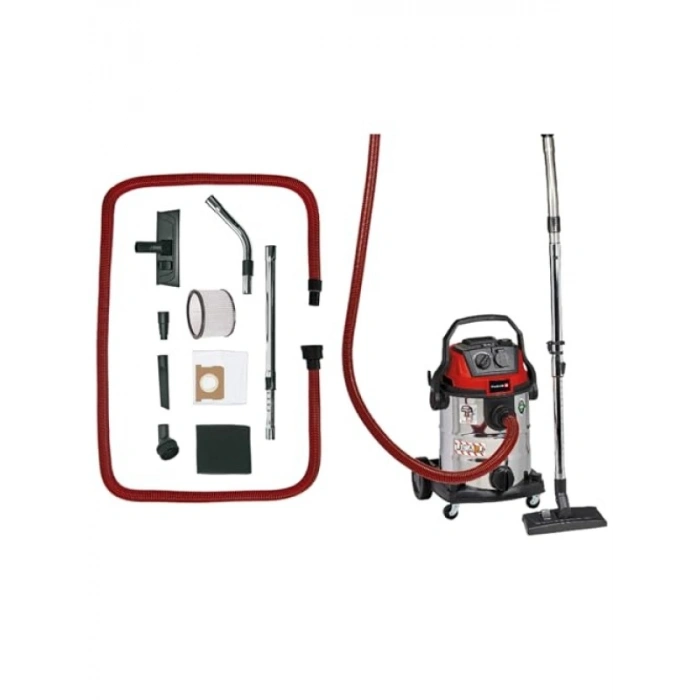 1200W Güçlü Islak/Kuru Endüstriyel Süpürge, 25L Paslanmaz Çelik Hazne