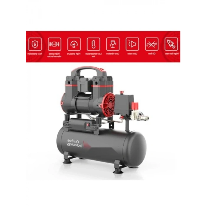 1.2HP 8Lt Yağsız Sessiz Taşınabilir Hava Kompresörü