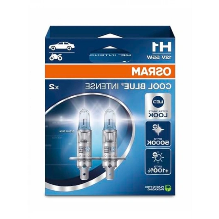 12V 55W OSRAM H1 Far Lambası, 5000K LED Beyaz Işık, 2li Paket