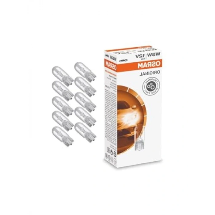 12V T10 W5W Dipsiz Ampul 10lu Paket