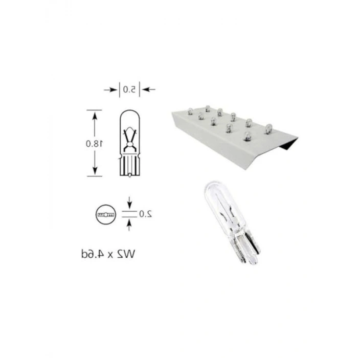 12V T5 1.2W Mini Dipsiz Ampul Seti - 10 Adet Renk Seçeneği