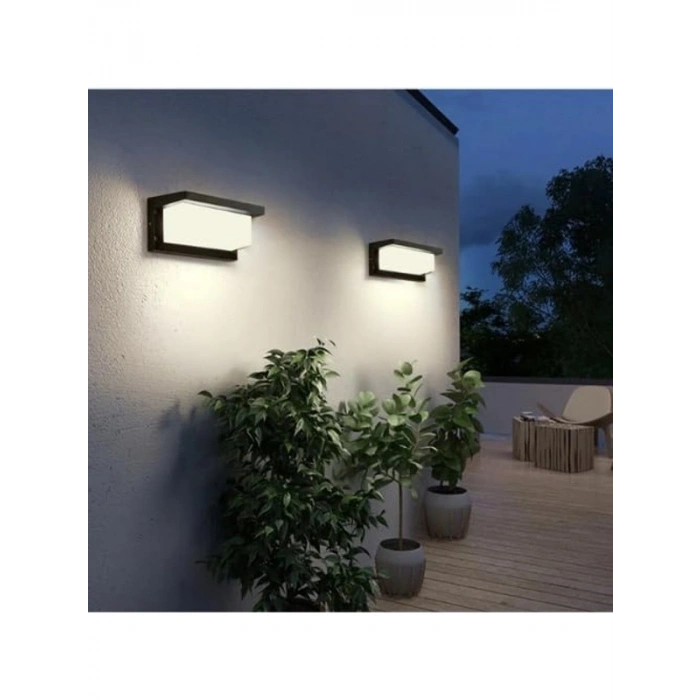 12W Su Geçirmez LED Bahçe Duvar Aydınlatması, Beyaz Işık 6500K