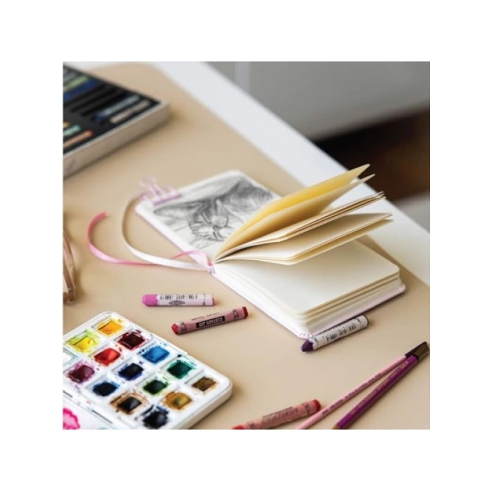 12x12 cm Pembe Sert Kapak Eskiz Defteri - 80 Yaprak