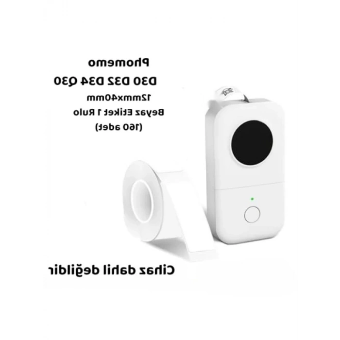 12x40mm Beyaz Etiket Rulosu, 160 Adet