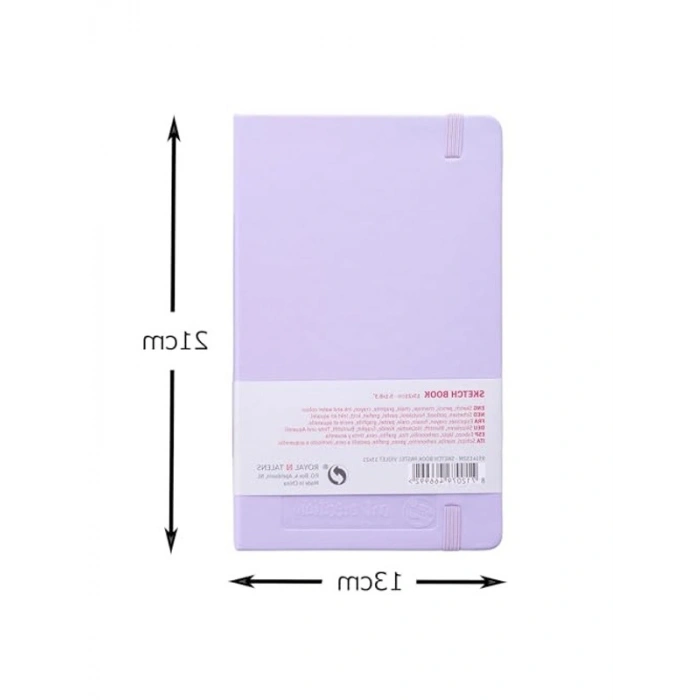 13 cm x 21 cm Boyutunda 80 Yapraklı Pastel Mor Eskiz Defteri